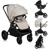 Image de Lionelo Mika Plus - Kinderwagen 3in1 - XXL SET - incl. i-Size autostoel - Veelzijdig en jaarrond - Grote wielen - tot 22kg - Bediening met een hand - Voor alle soorten terrein - Accessoireset