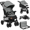 Image de Lionelo Emma Plus - Buggy - Lichte en Duurzame Kinderwagen - 5-Punts Gordel - Rugleuningverstelling tot Ligpositie - Verlengd Luifel met Venster - Grote Mand - Praktische Tas en Organizer - Schokdempers - Geschikt voor Kinderen tot 15 kg