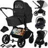 Image de Lionelo Mika Plus - Kinderwagen 3in1 - XXL SET - incl. i-Size autostoel - Veelzijdig en jaarrond - Grote wielen - tot 22kg - Bediening met een hand - Voor alle soorten terrein - Accessoireset