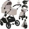 Image de Lionelo Layla - Kinderwagen 3 in 1 - XXL SET - incl. i-Size autostoel - Veelzijdig en jaarrond - Grote wielen - Bediening met een hand - Voor alle soorten terrein - Accessoireset