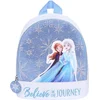 Image de Een kleine, blauw met zilveren glinsterende rugzak met hoofdpersonen uit FROZEN