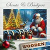 Image de Houten kerstpuzzel 150 stukjes: Kerstman & Dassens