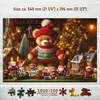 Image de Houten Kerstpuzzel "Kerstbier" - 1010 Stukjes met Figuren