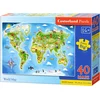 Image de Castorland World Map MAXI   Puzzel   40 stukjes   Extra grote stukken   Premium kwaliteit   Beide kanten gecoat