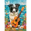 Image de Castorland puzzel Collie, Gitarre und Meer - 500 stukjes legpuzzel.