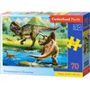 Image de Castorland Tyrannosaurus vs Triceratops   Puzzel   70 stukjes   Dinosaurussen   Premium kwaliteit