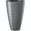 Image de Prosperplast Plantenpot/bloempot Amazing - buiten/binnen - kunststof - steengrijs - D37 x H58 cm - met binnenpot