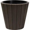 Image de Prosperplast Plantenpot/bloempot Wood Style - buiten/binnen - kunststof - donkerbruin - D49 x H45 cm