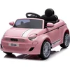 Image de Fiat 500 elektrische kinderauto van 3 jaar, motorvermogen 2x30W, stuur met geluid, veiligheidsgordels (Roze)
