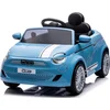 Image de Fiat 500 elektrische kinderauto van 3 jaar, motorvermogen 2x30W, stuur met geluid, veiligheidsgordels (Blauwe)
