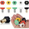 Image de Rosfix Spuitmond Set 5 Stuks - Snelkoppeling Spuitmonden 0°/15°/25°/40°/60° - 250 Bar 3600PSI 1/4" - Geschikt voor Parkside, Lavor