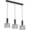 Image de Moderne VANES hanglamp met glazen kap - Zwart/Messing