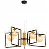 Image de IBRA Moderne hanglamp 5-lichts messing amberglas
