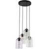 Image de MOLLY Hanglamp met 4 Glazen Kappen - Zwart, E27