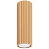 Image de Plafondlamp KARBON 20 geribbelde buisspot van 20 cm - Sollux Lighting - IP20 - Goud aluminium behuizing - 6.5 x 6.5 x 20 cm - 1 x GU10 LED, exclusief lichtbron - Max. 10 W - Minimalistische plafondlamp voor gang, hal en woonkamer