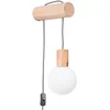 Image de Sollux Lighting Wandlamp Nimbi - 67x6x25cm - G9 - natuurlijk hout/wit/zwart - hout/glas