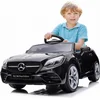Image de Mercedes elektrische kinderauto van 3 jaar, motorvermogen 2x30W, stuur met geluid, veiligheidsgordels (Zwart)