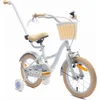 Image de Flower Bike Fiets voor een meisje van 3 tot 5 jaar, 14 inch Baby blue, met fietsbel, zijwieltjes, duwstang en stuurmandje