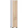 Image de Kolomkast voor Badkamer FIN / AKORD Furniture Factory / Wit   Sonoma Eik / 30 x 140 x 30 cm
