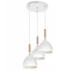 Image de Luminex Noak Wood Hanglamp - Wit, Industrieel, 3 lichtpunten
