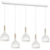 Image de Luminex NOAK WOOD Plafondlamp Wit Bruin 5xE27 Metaal Hout