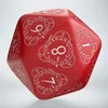Image de Q-Workshop dobbelsteen D20 level counter rood wit - dobbelspel accessoire.