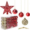 Image de Springos Kerstballen | Kerstversiering | Onbreekbaar | 100 Stuks | Rood Tinten/Goud
