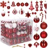 Image de Springos Kerstballen | Kerstversiering | Onbreekbaar | 153 Stuks | Rood/Wit