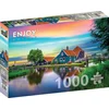 Image de Enjoy Puzzle legpuzzel boerderij Nederland 1000 stukjes kleurrijk landschap.
