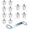 Image de Reservenoppen met noppensleutel - schroefdoppen voor footbalschoenen - aluminium - voetbalschoenen - 11mm 13mm - 2 maten