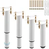 Image de 4 Pcs Adjustable Furniture Legs Height Adjustable 18-34cm Metal Retractable Slatted Frame Bed Legs Furniture Legs for Cabinet TV Cabinet Bed Sofa Chair Chair Bathroom Cabinet White