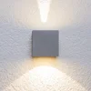 Image de Lucande - LED wandlamp buiten - 2lichts - Aluminium - H: 9 cm - zilver - Inclusief lichtbronnen