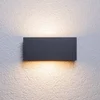 Image de Lucande - Wandlamp buiten - 1licht - Aluminium, kunststof - H: 11 cm - E27 - antraciet