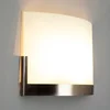 Image de Lindby - wandlamp - 2lichts - Glas, metaal - H: 22 cm - E27 - wit gesatineerd, nikkel gesatineerd