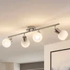 Image de Lindby - plafondlamp - 4 lichts - metaal, glas - H: 16.5 cm - E14 - mat nikkel, opaalwit