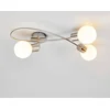 Image de Lindby - plafondlamp - 3lichts - Metaal, glas - H: 22 cm - E14 - mat nikkel, opaalwit