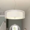 Image de Lindby - Hanglamp - 3lichts - Textiel, glas, metaal - H: 13 cm - E27 - wit, chroom