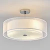 Image de Lindby - plafondlamp - 3lichts - Textiel, glas, metaal - H: 27.5 cm - E27 - wit, chroom