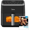 Image de Midea airfryer MF-CY55K - Midea Heteluchtfriteuse - 5L Inhoud - HeatXpress Technologie - Energie- en Tijdsbesparing met 7 Voorinstellingen - Kijkvenster & Licht - Antiaanbaklaag - Zwart