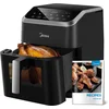 Image de Midea Air fryer MF-CY70K - Hete lucht friteuse - 7L Capaciteit - HeatXpress Technologie - 90% Minder Olie - Energie en Tijdsbesparing met 7 Voorinstellingen - Transparante klep - Verlicht - Antiaanbaklaag, Zwart