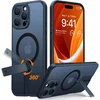Image de TORRAS Hoesje Geschikt voor Apple iPhone 16 Pro - UPro Pstand Spin - Compatibel met MagSafe - 360° Draaibare Magnetische Standaard - Back Cover Zwart
