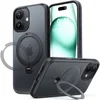 Image de TORRAS UPro Ostand Spin Hoesje Geschikt voor Apple iPhone 17 - Compatibel met MagSafe - 360° Draaibare Magnetische Standaard - Back Cover Kickstand Ring - Zwart