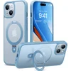 Image de Torras geschikt voor iPhone 15 Magsafe hoesje met Kickstand standaard - Doorzichtig Blauw