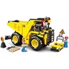Image de Sluban Town Bouwplaats Mijnwagen Kiepwagen Dump Truck bouwspeelgoed kinderen vanaf 6 jaar   Constructiespeelgoed bouwdoos met 416 bouwstenen   M38 B0806