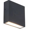 Image de LUTEC Gemini XF - LED wandlamp voor buiten - Premium aluminium - 750Lm - 3000K warm licht - IP54 extra weerbestendig - Mat zwart - 110 x 38 x 110 mm