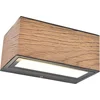 Image de LUTEC Gemini - LED wandlamp voor buiten - Up & Down - Roestvrij staal - 700Lm - 4000K helder wit licht - IP54 extra weerbestendig - Houteffect - 140 x 89 x 65 mm