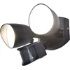 Image de LUTEC Shrimp - LED security wandlamp voor buiten - PIR bewegingssensor - Dag/nacht sensor - Premium aluminium - Tweekoppig - 1700Lm krachtig licht - 4000K helder wit licht - Mat zwart