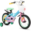 Image de STITCH Macaron Kinderfiets - 14 Inch - Voor Meisjes & Jongens (2-9 Jaar) - Met Mandje & Zijwieltjes - Geschikt voor buitenactiviteiten in de lente