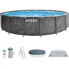 Image de Intex Baltik Frame Pool - Houtlook zwembad -  457x122 cm - met pomp en accessoires