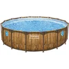 Image de Bestway - Power Steel Swim Vista - Opzetzwembad inclusief filterpomp en accessoires - 488x122 cm - Houtprint - Rond